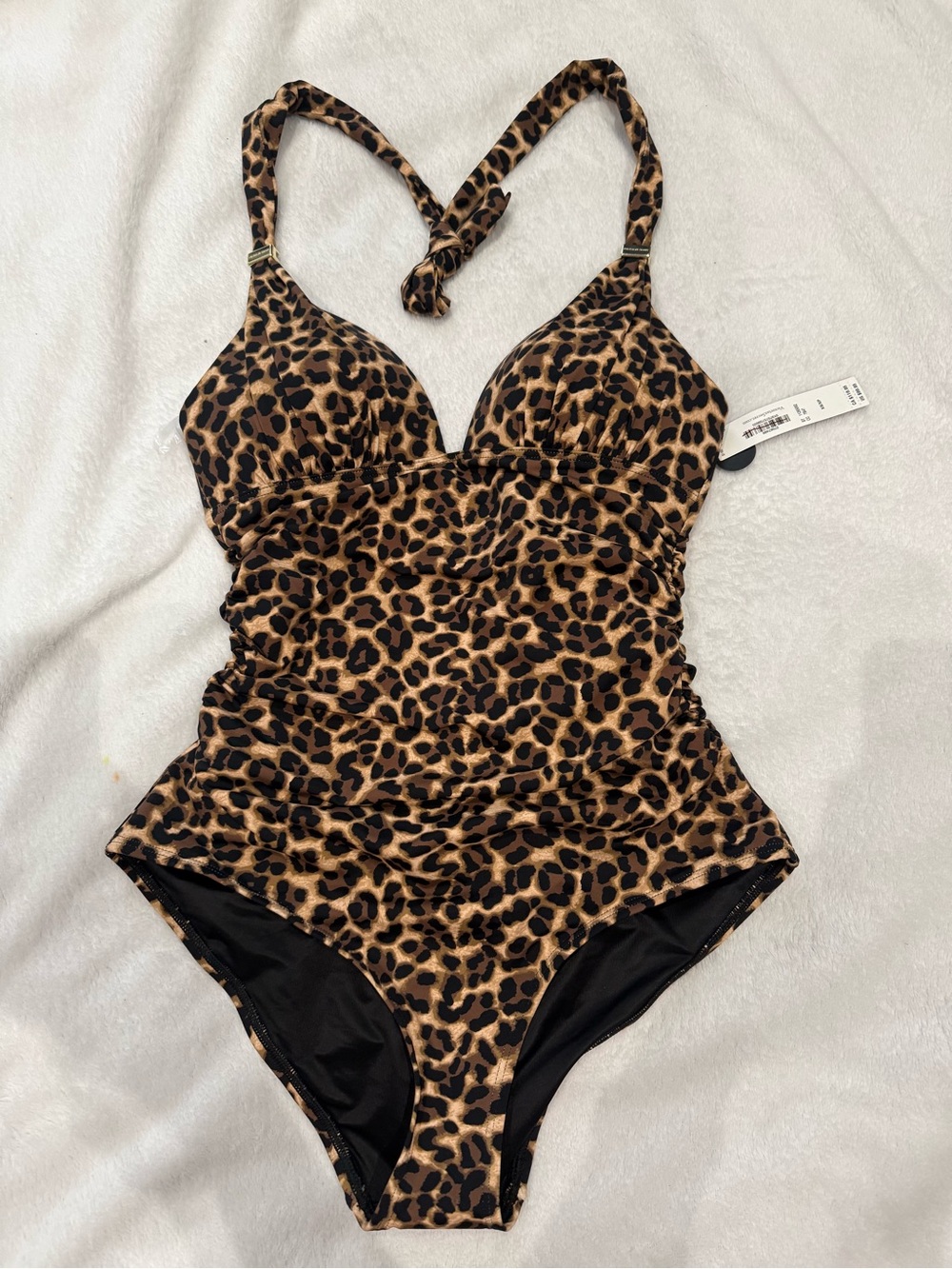 Victoria's Secret Leopard Print One-Piece Swimsuit - Tan/Black